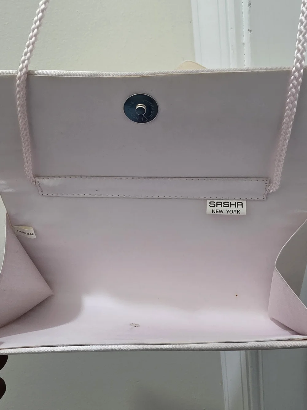 Blush Pink Satin Crossbody Bag with Bow Accent